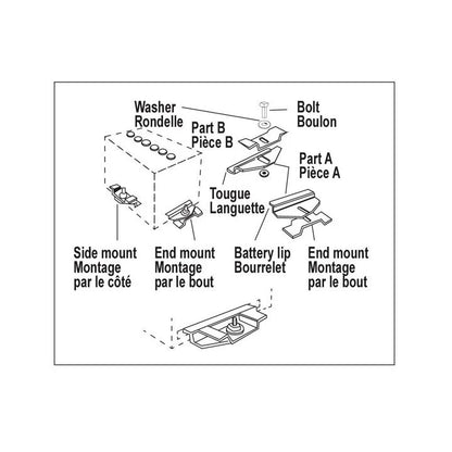 BC120883 MotoMaster Battery Hold-Down Bracket, Base Mount