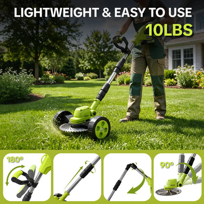 🔥 Save 80% Today | 3-in-1 Cordless Grass Trimmer & Lawn Mower German Engineering | Includes 2× 21V Batteries | Lightweight for Small & Medium Lawns | 🚚 FREE Shipping