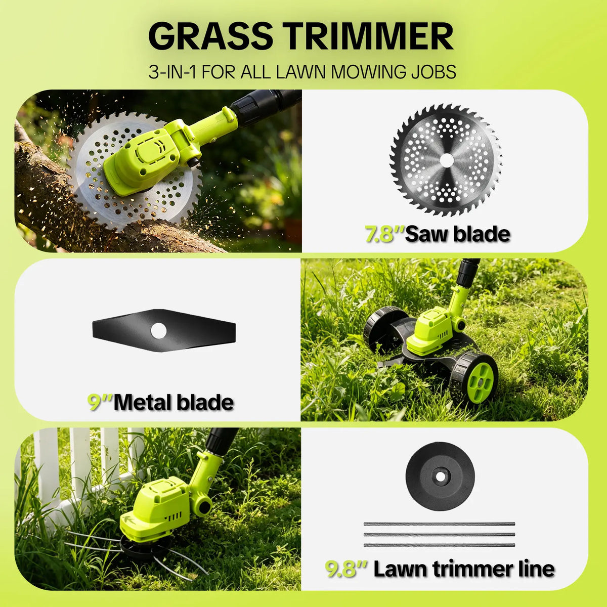 🔥 Save 80% Today | 3-in-1 Cordless Grass Trimmer & Lawn Mower German Engineering | Includes 2× 21V Batteries | Lightweight for Small & Medium Lawns | 🚚 FREE Shipping