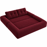 3-in-1 folding sofa bed in Burgundy