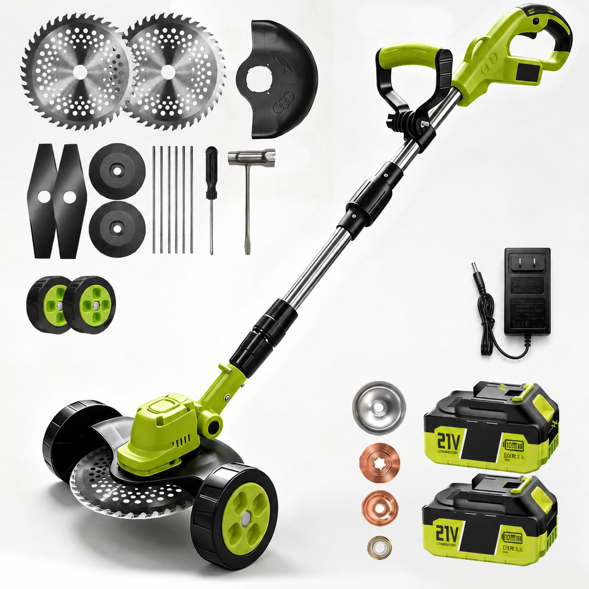 🔥 Save 80% Today | 3-in-1 Cordless Grass Trimmer & Lawn Mower German Engineering | Includes 2× 21V Batteries | Lightweight for Small & Medium Lawns | 🚚 FREE Shipping