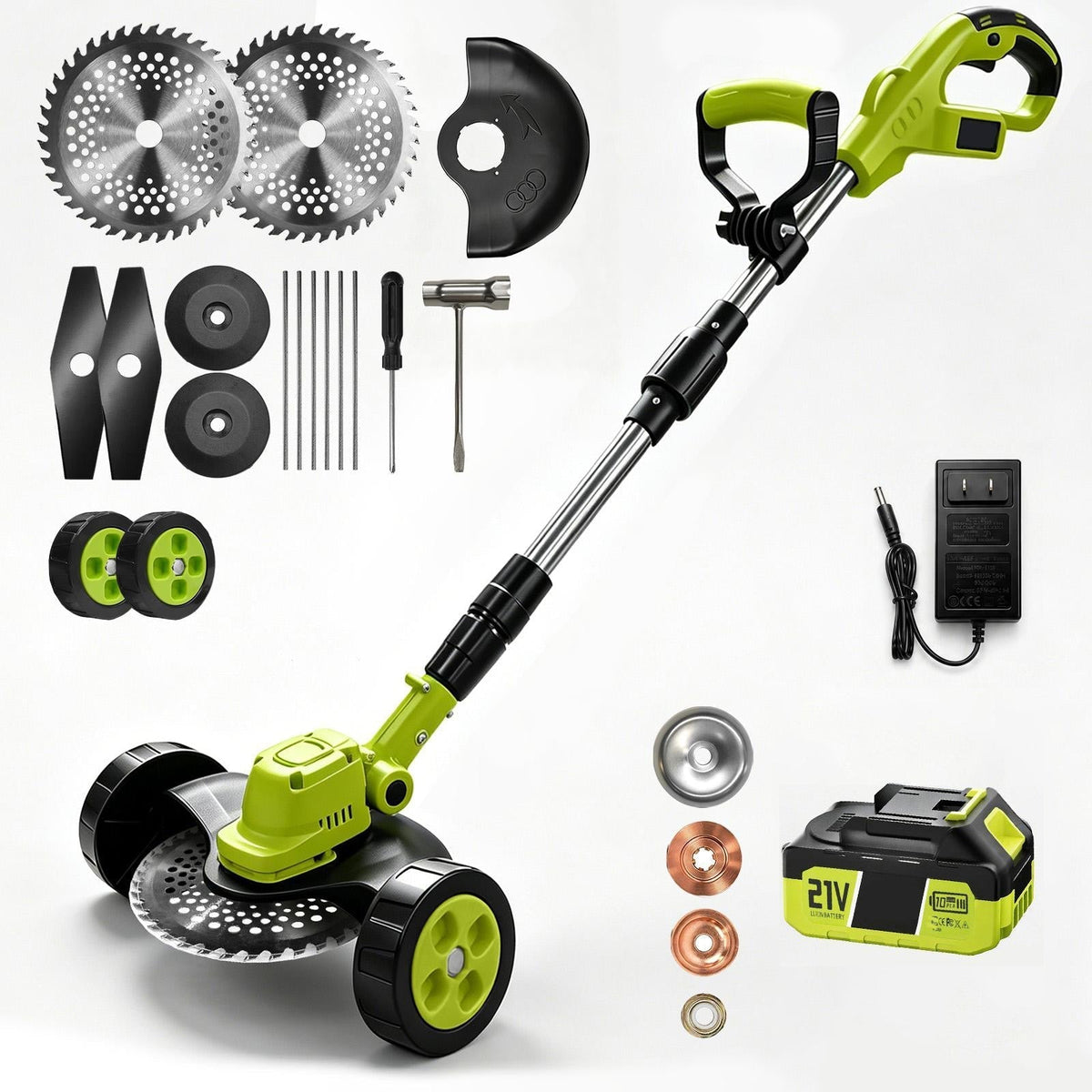 🔥 Save 80% Today | 3-in-1 Cordless Grass Trimmer & Lawn Mower German Engineering | Includes 2× 21V Batteries | Lightweight for Small & Medium Lawns | 🚚 FREE Shipping