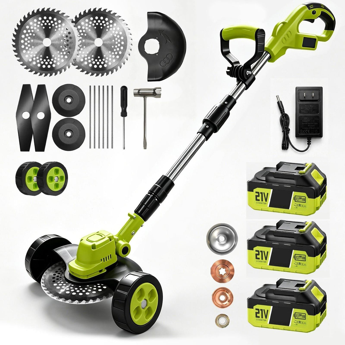 🔥 Save 80% Today | 3-in-1 Cordless Grass Trimmer & Lawn Mower German Engineering | Includes 2× 21V Batteries | Lightweight for Small & Medium Lawns | 🚚 FREE Shipping