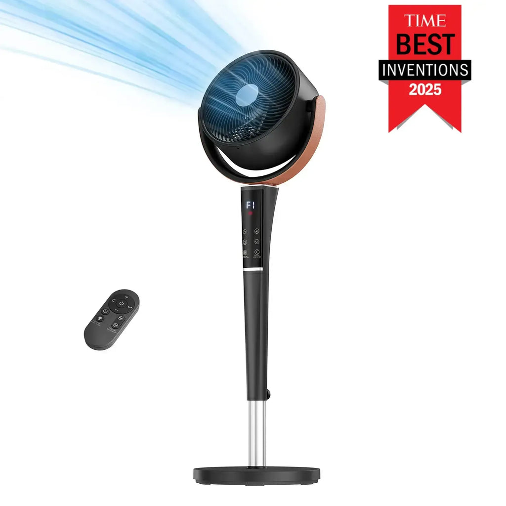 Fan for Bedroom, 120° Oscillating Standing Fan, DC Motor Quiet Floor Fan